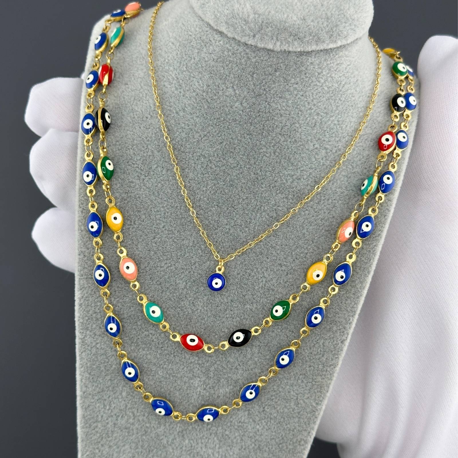18K gold plated Stainless steel Evil Eye necklace