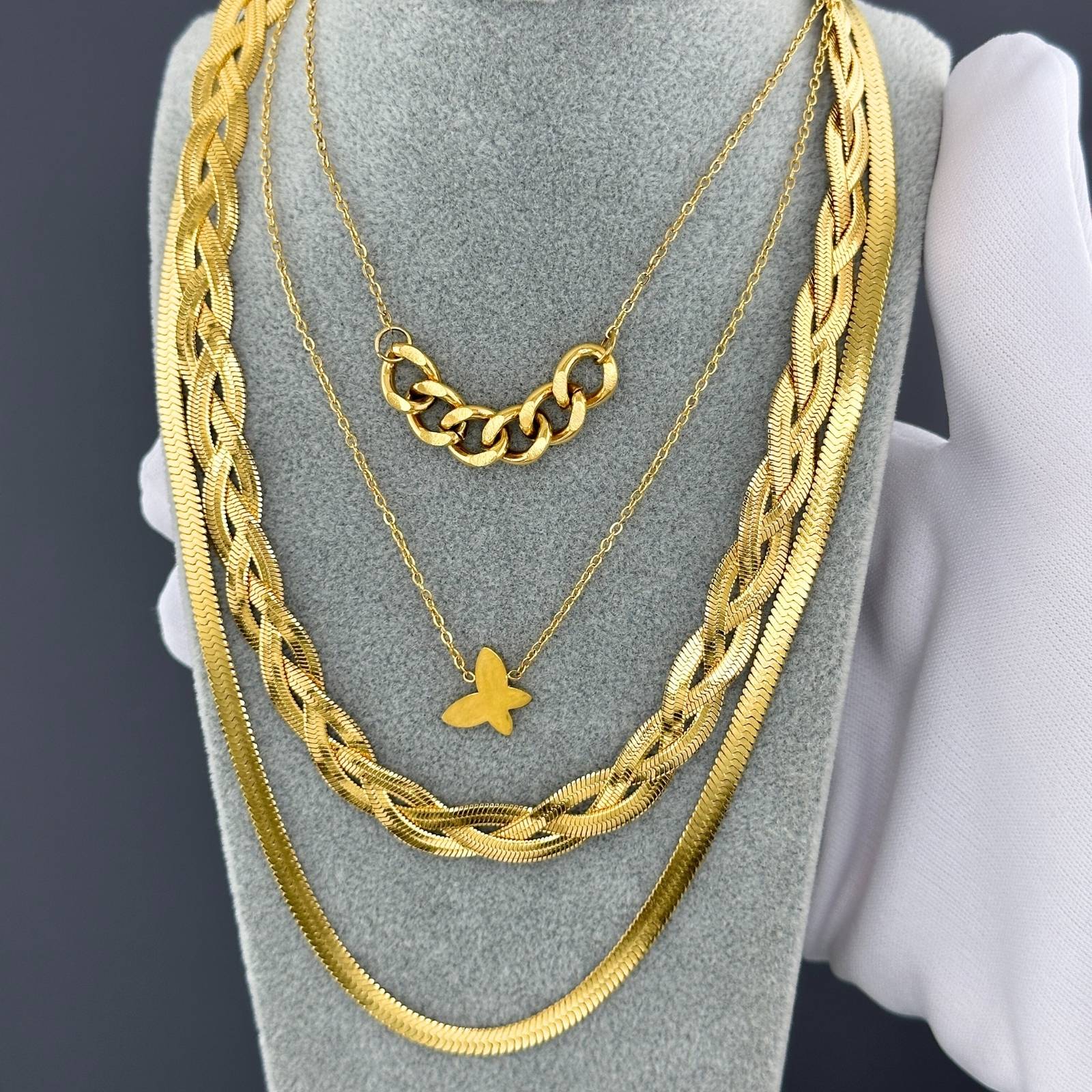18K gold plated Stainless steel Butterfly necklace