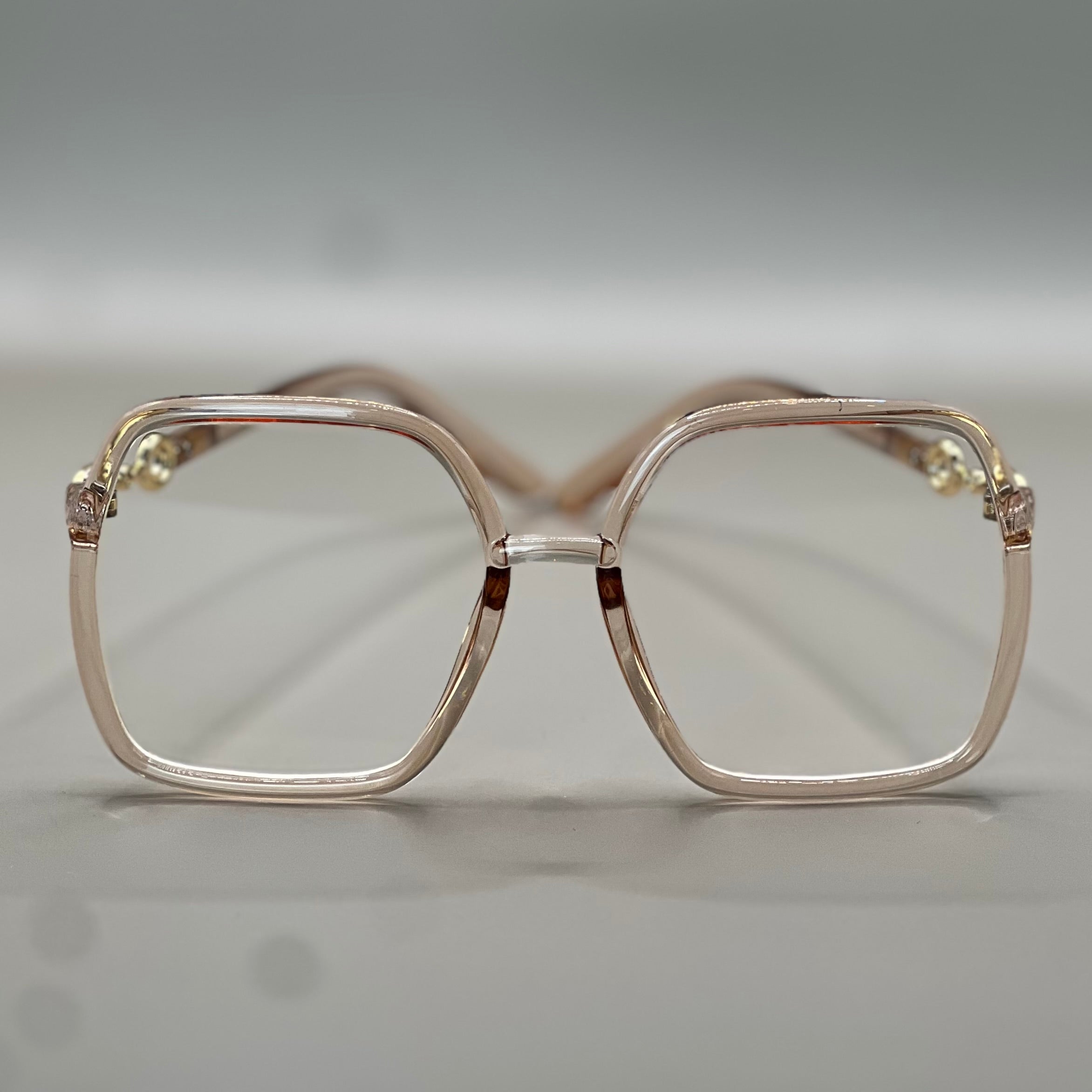 Gafas con filtro de luz azul y marco transparente