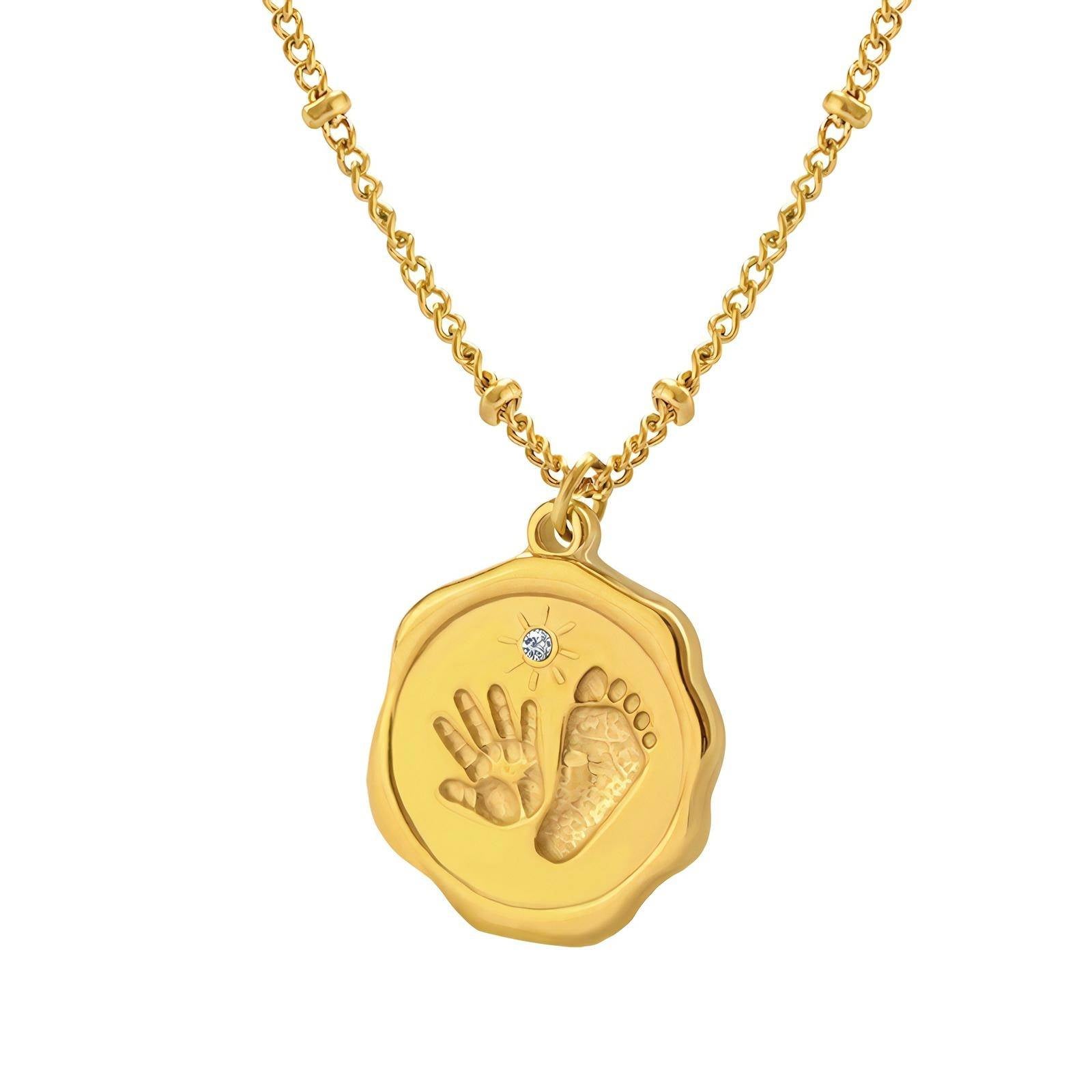 Collar de acero inoxidable bañado en oro de 18 quilates