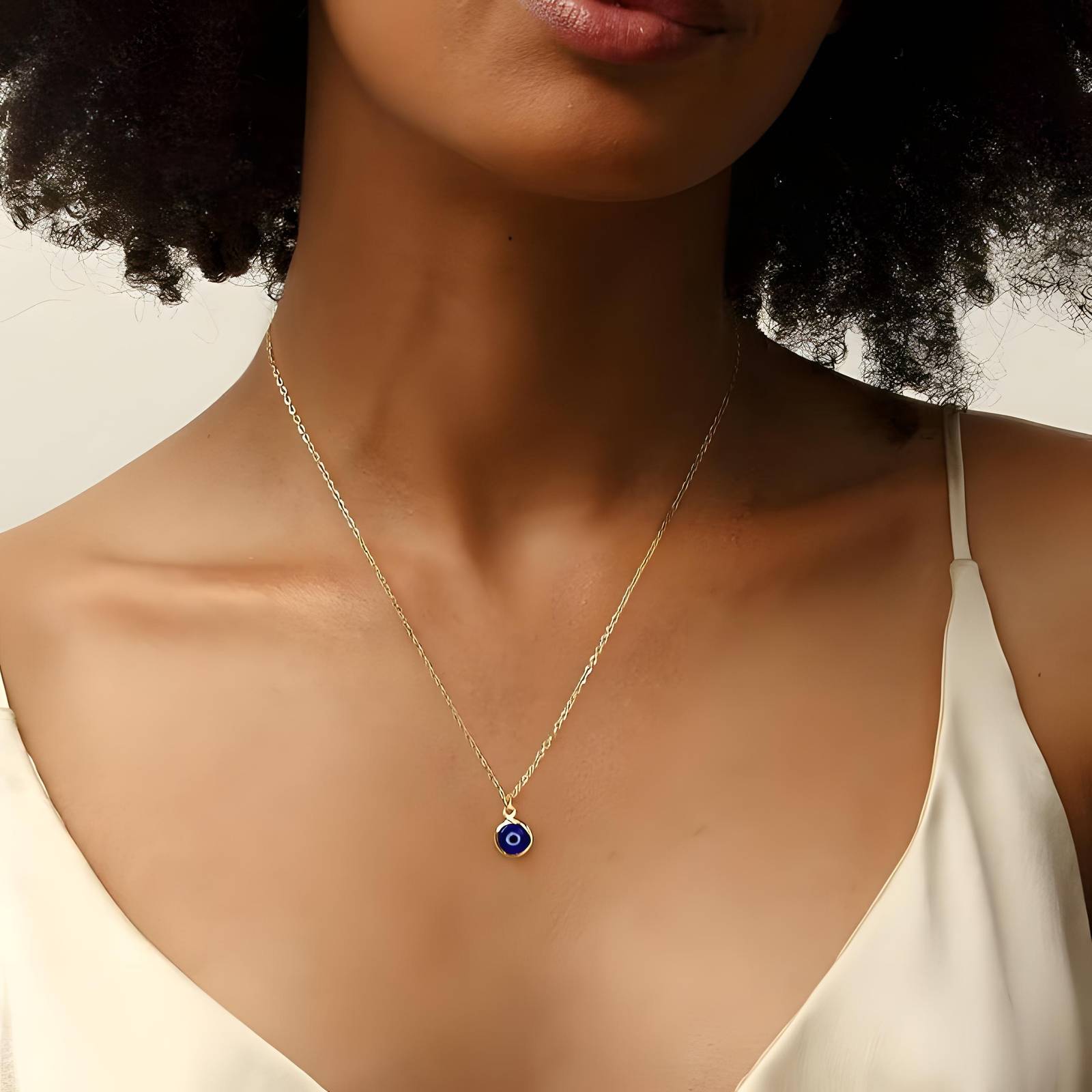 18K gold plated Stainless steel Evil Eye necklace