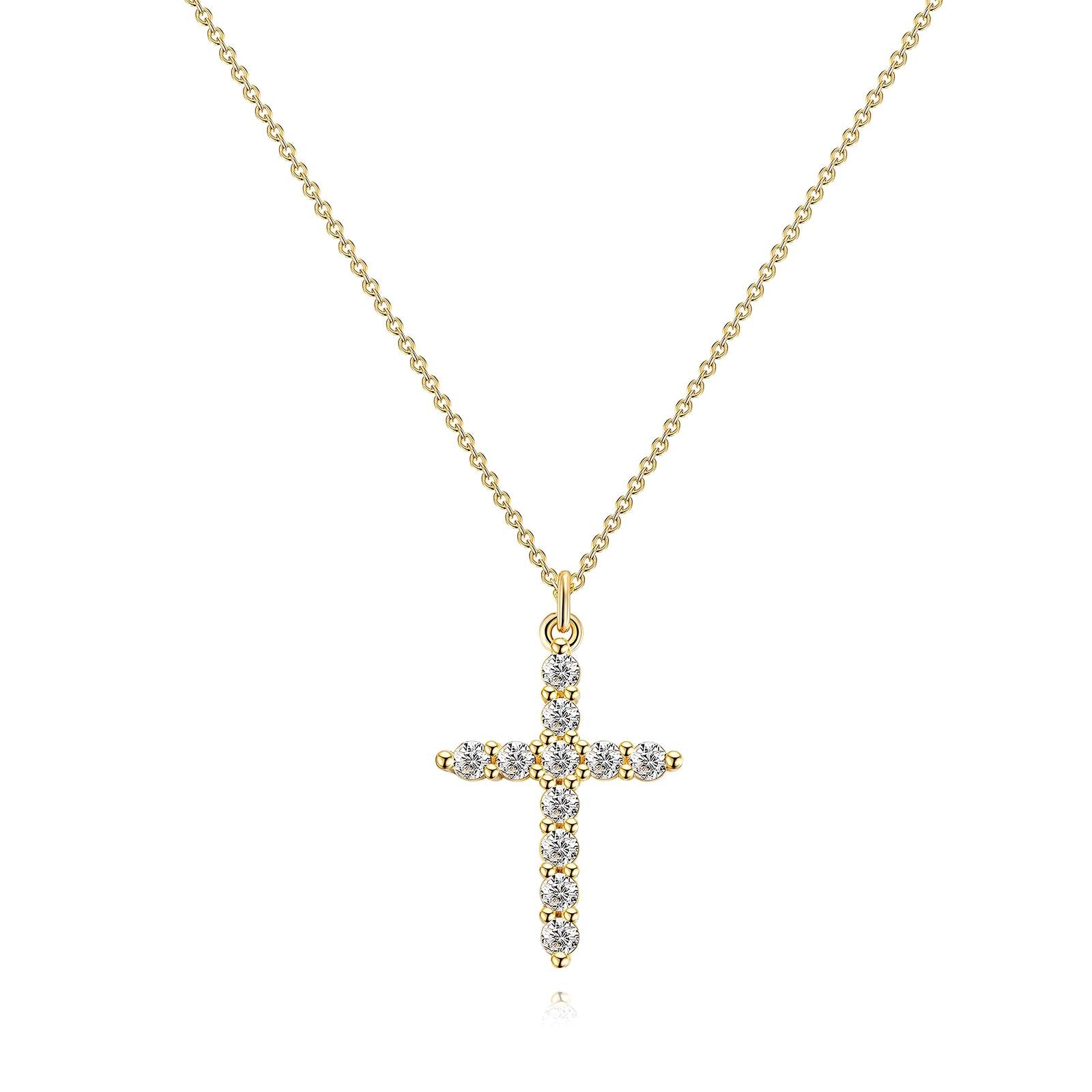 18K gold plated Stainless steel Crosses necklace