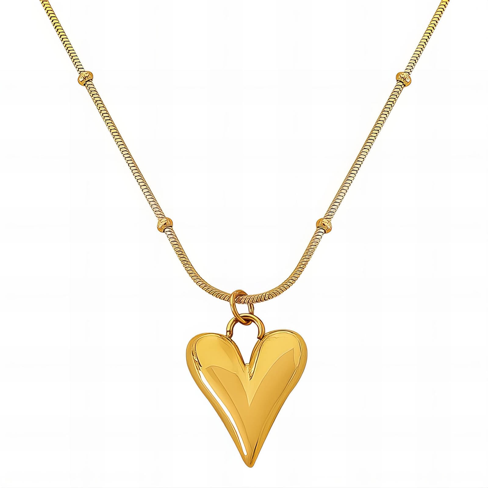 18K gold plated Stainless steel Hearts necklace