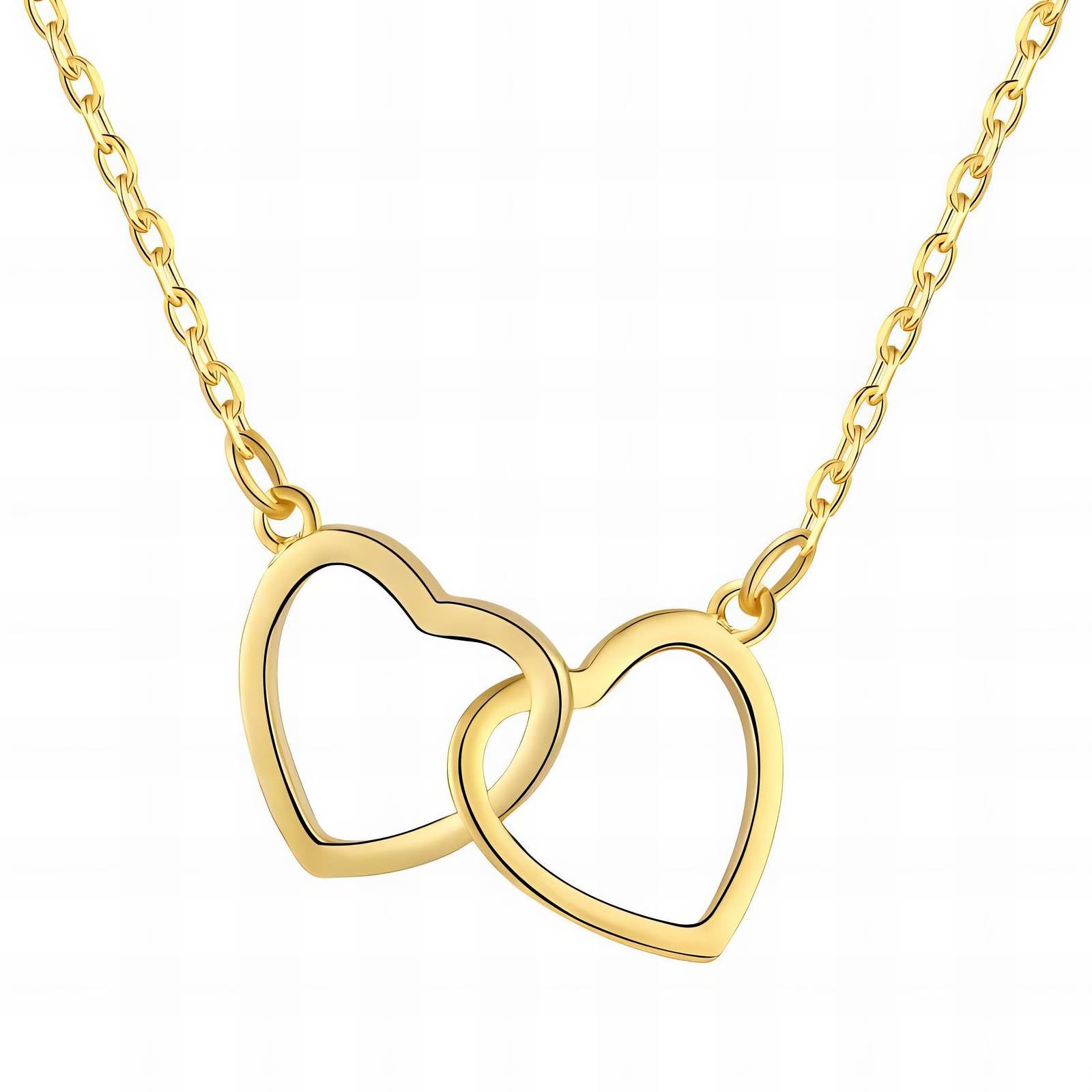 18K gold plated Stainless steel Hearts necklace