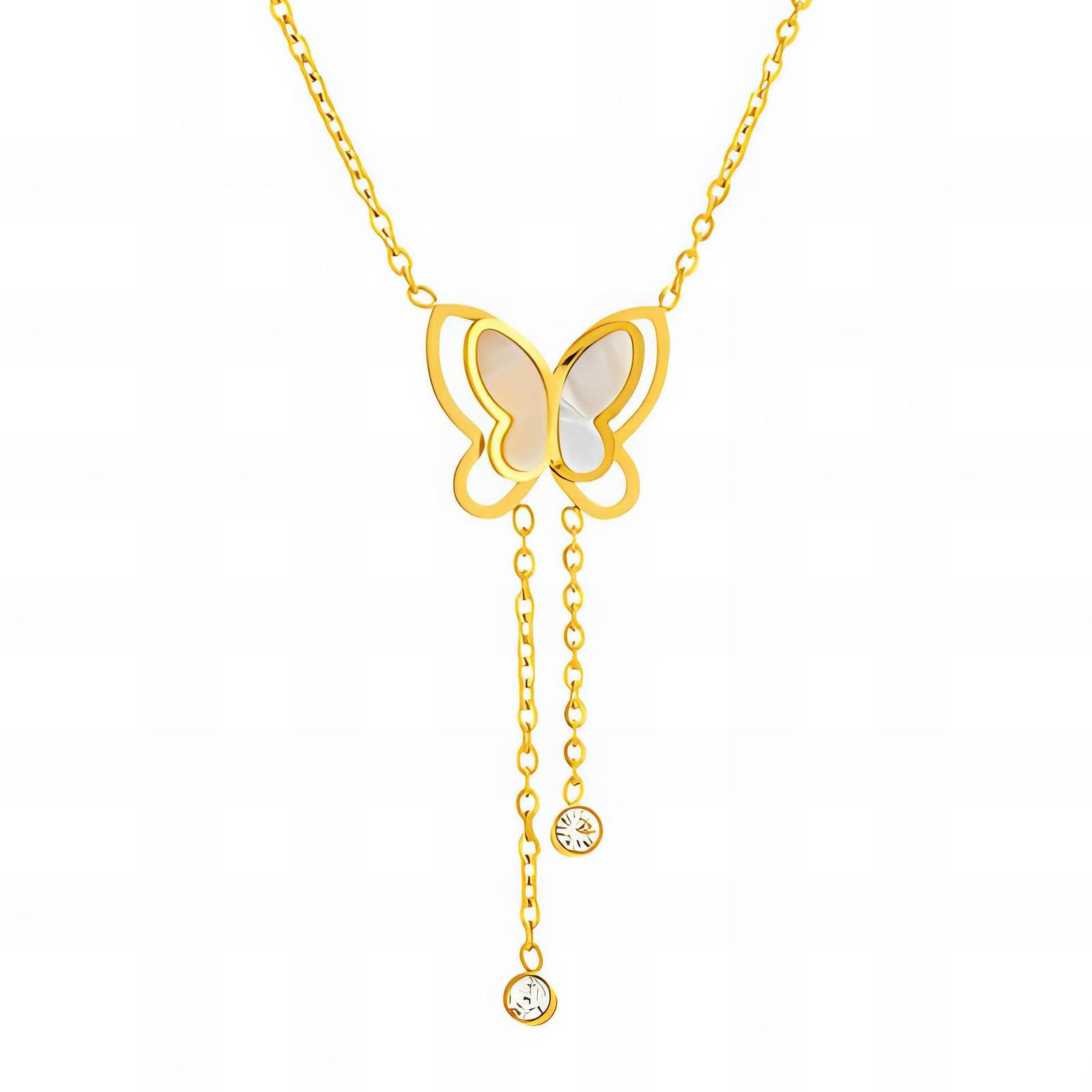 18K gold plated Stainless steel Butterfly necklace