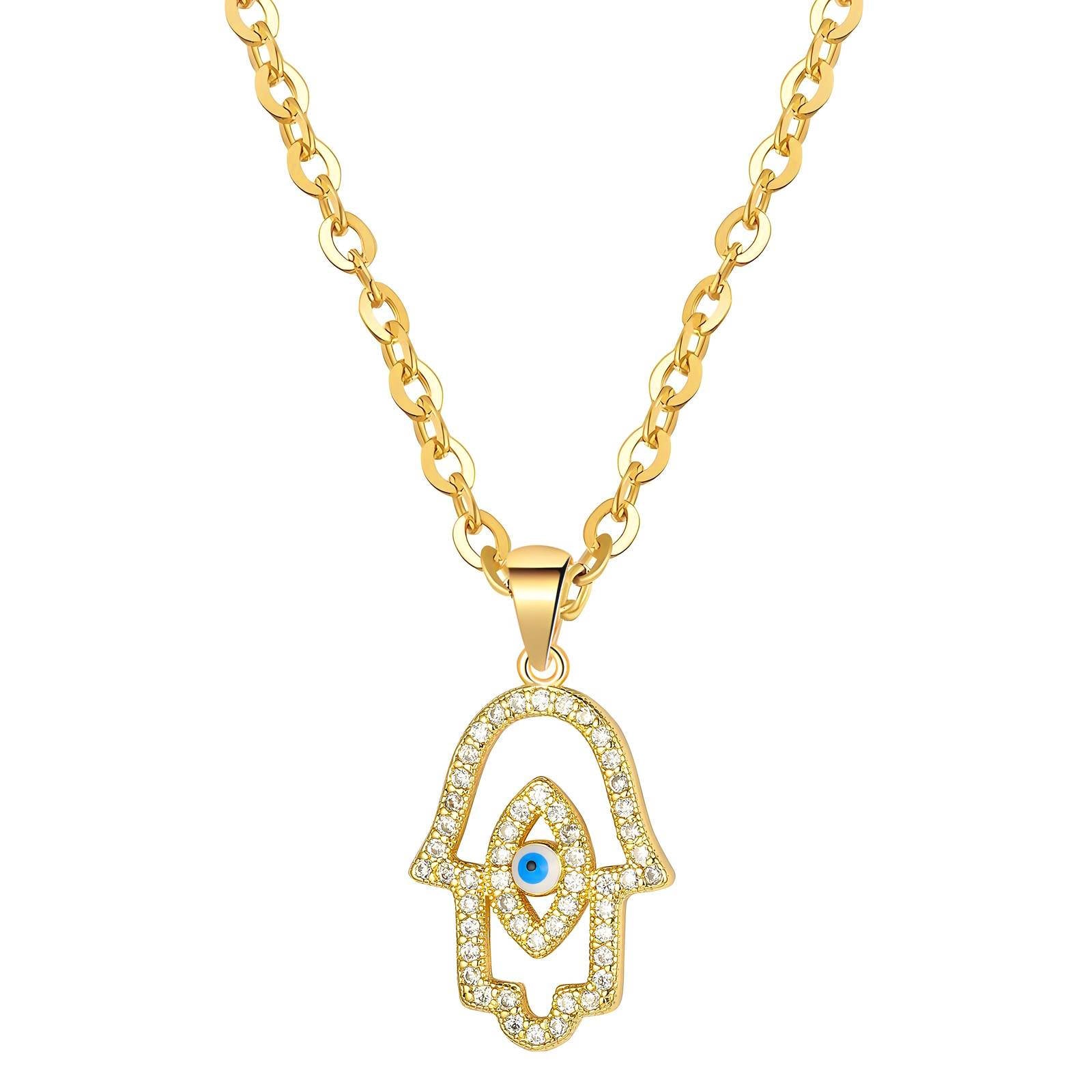 18K gold plated Stainless steel Evil Eye necklace