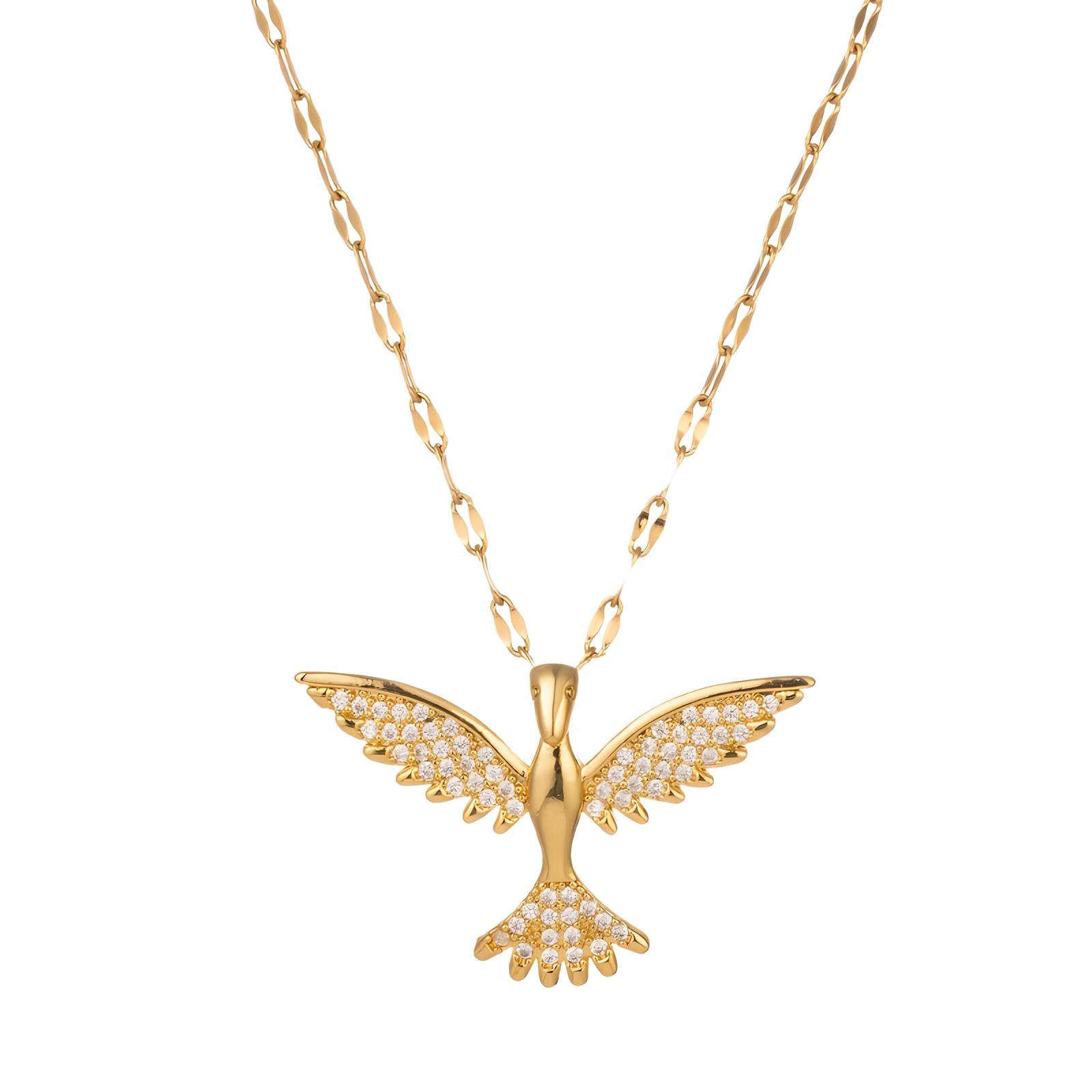 18K gold plated Stainless steel Bird necklace