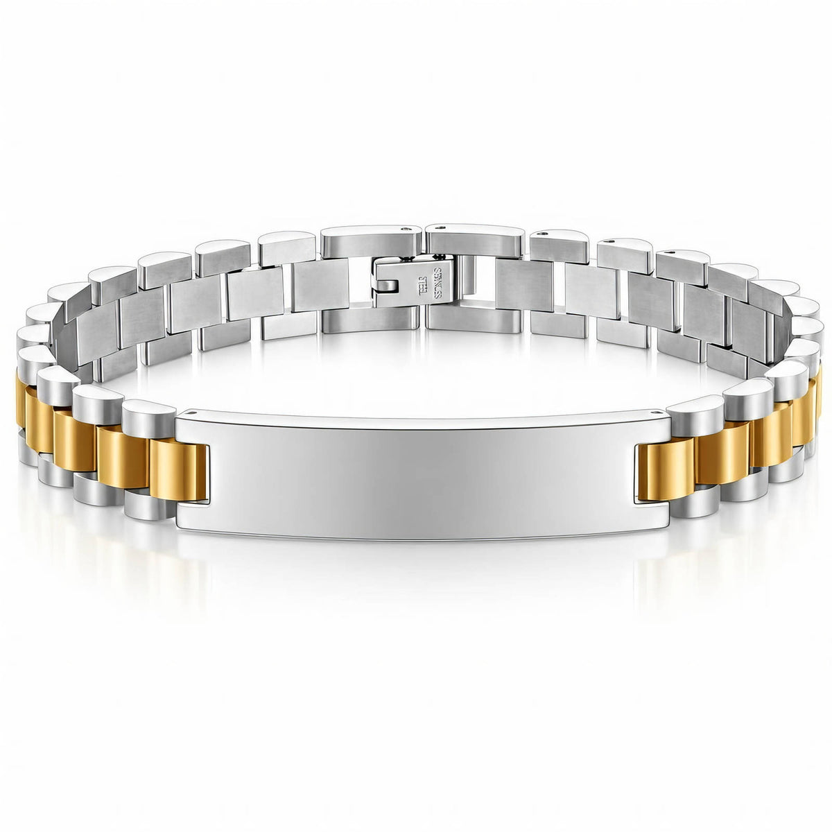 PREORDER Engraving-ready Men's PVD Gold-Plated Steel Bracelet