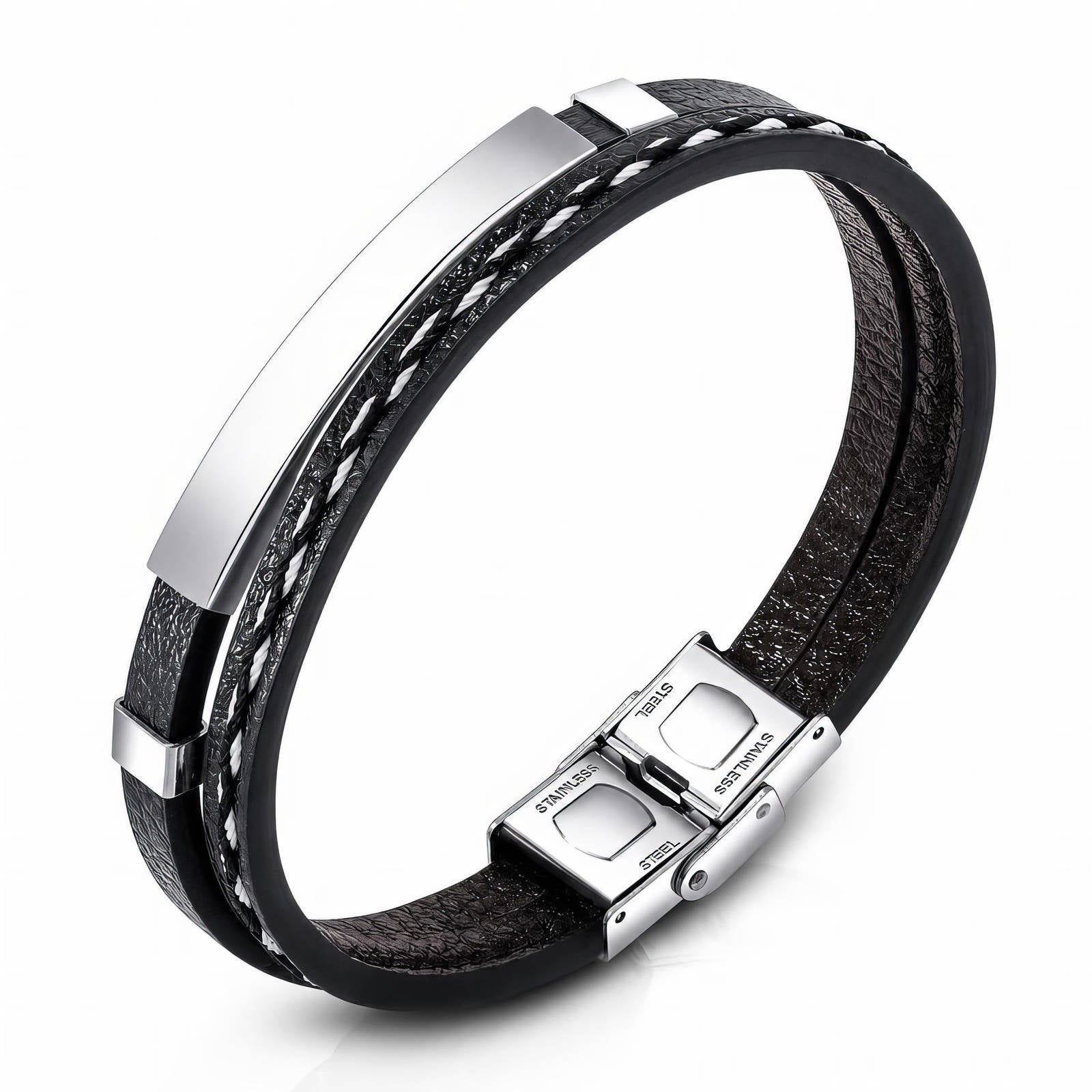 PREORDER Engraving-ready Men's Leather Bracelet