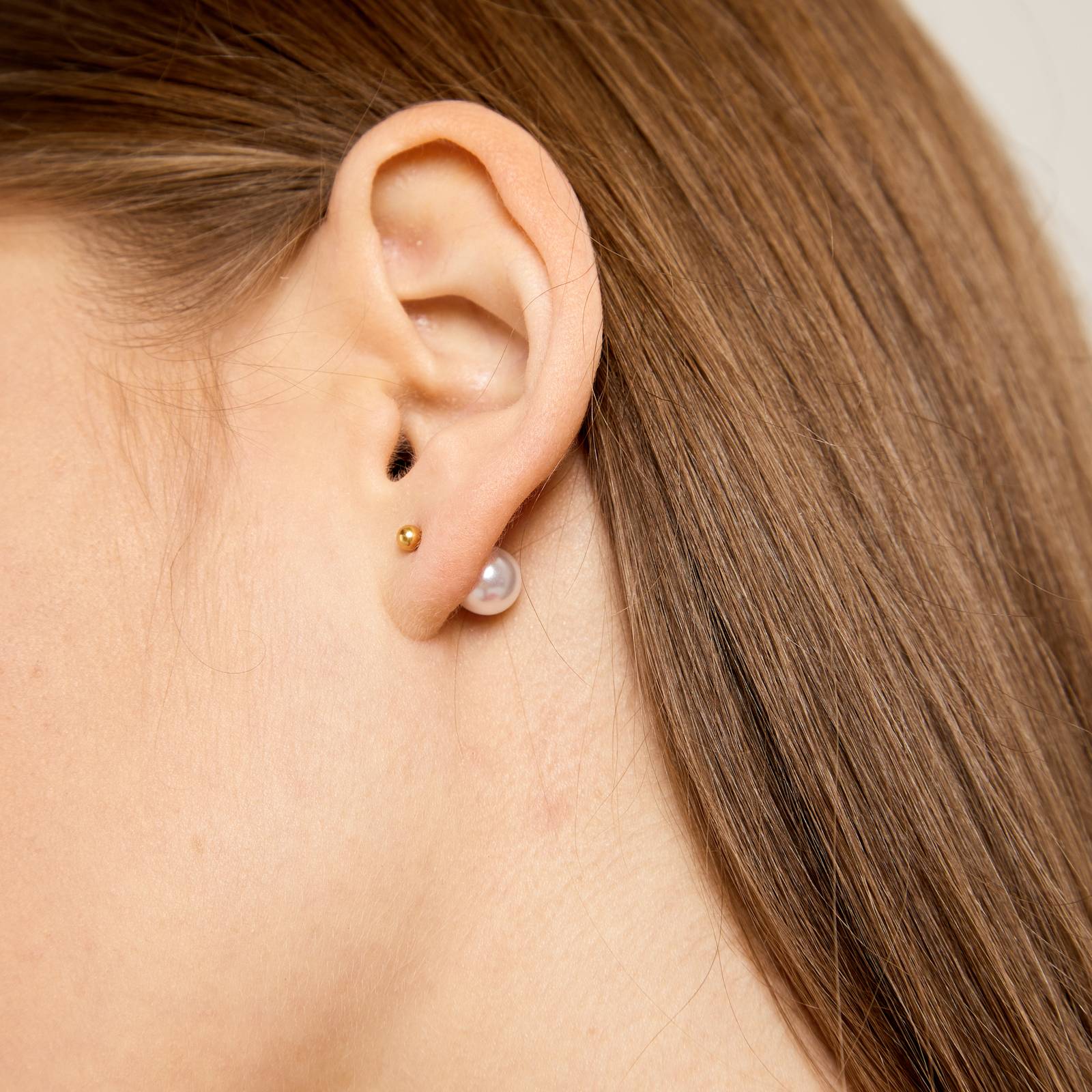 Pendientes de acero inoxidable bañados en oro de 18 quilates