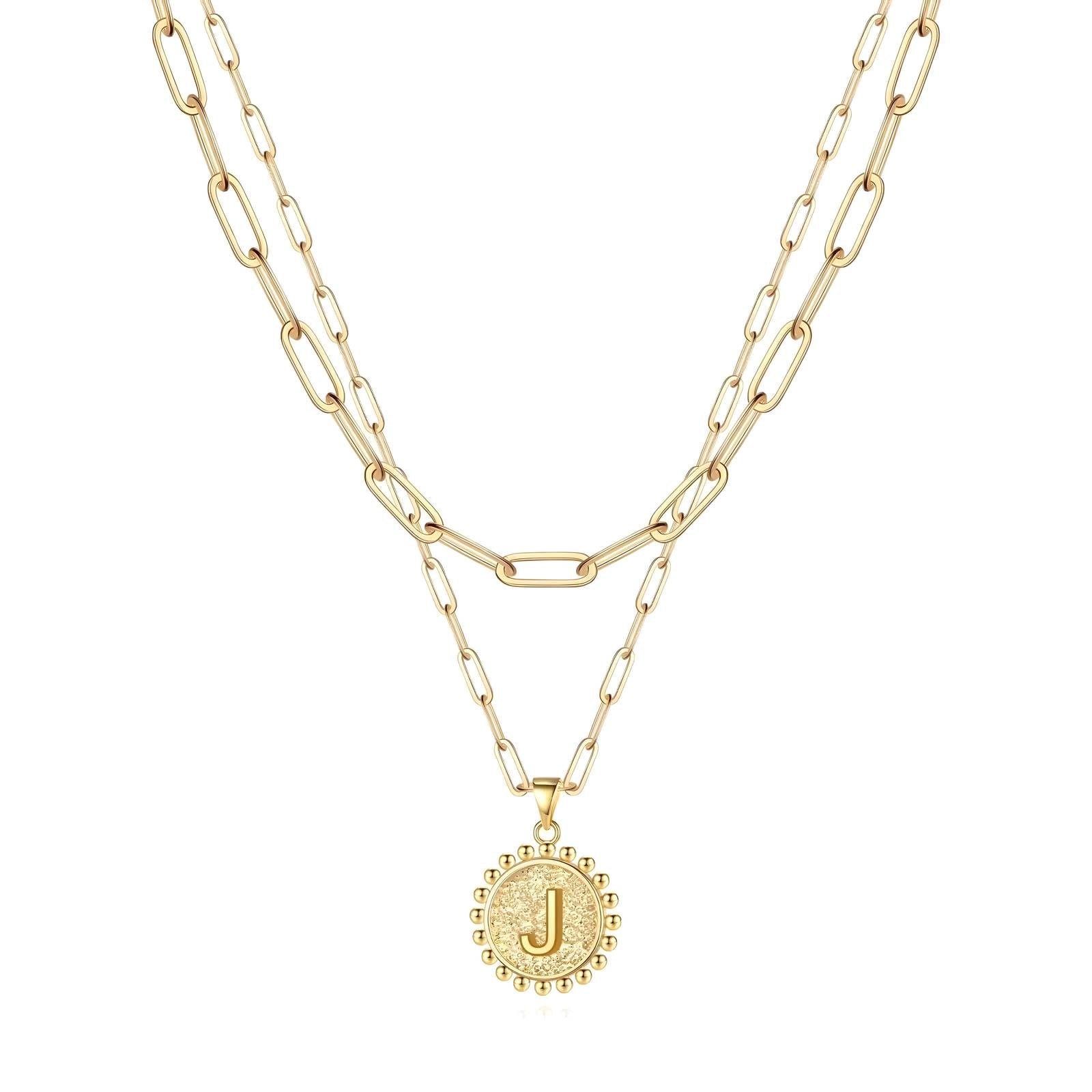 18K gold plated Stainless steel  Letter J necklace