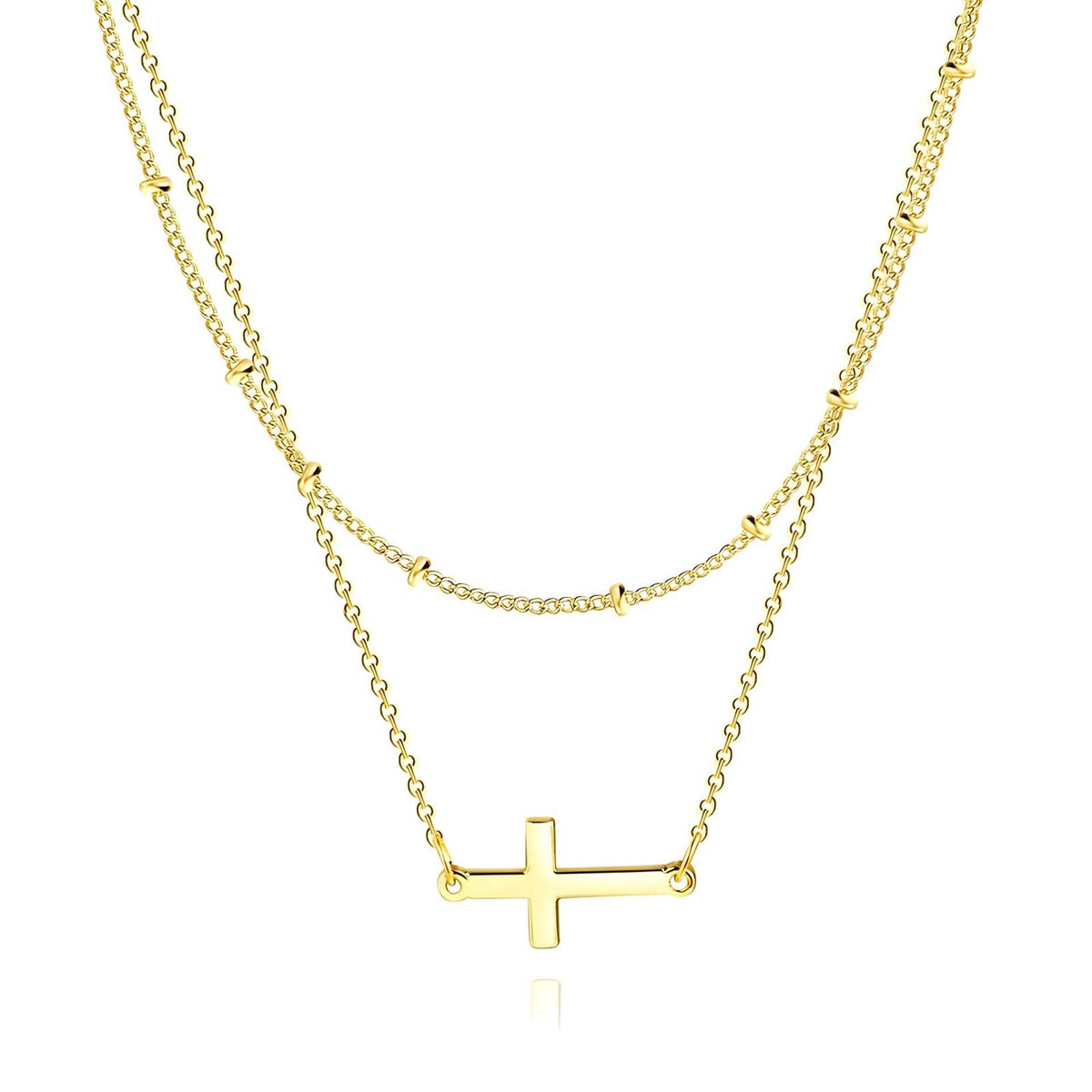 18K gold plated Stainless steel  Crosses necklace