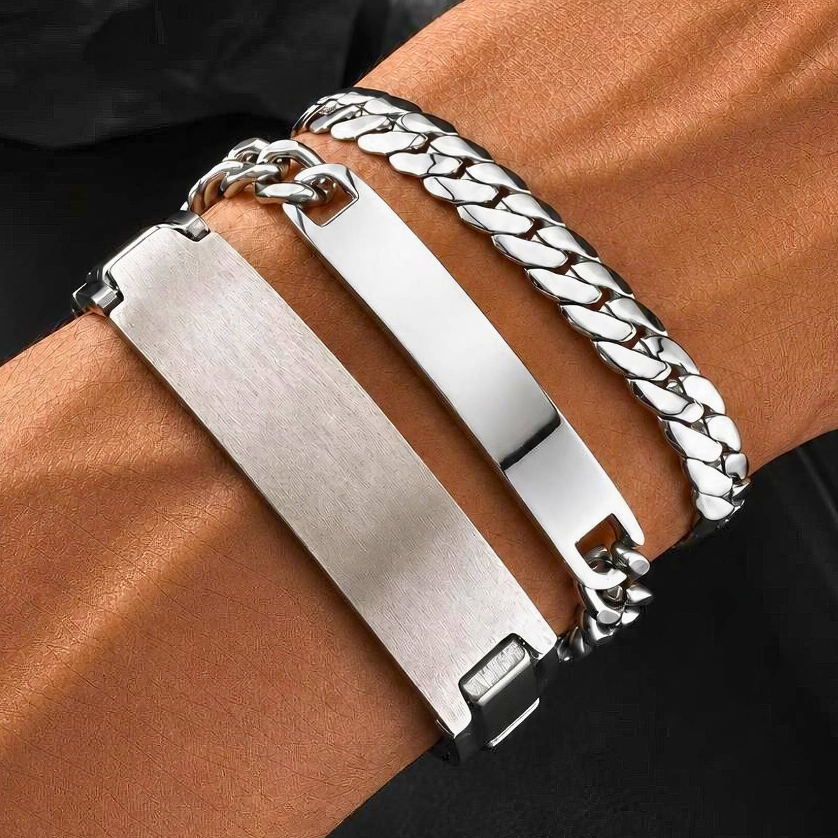 PREORDER Engraving-ready Men's Stainless Steel Bracelet